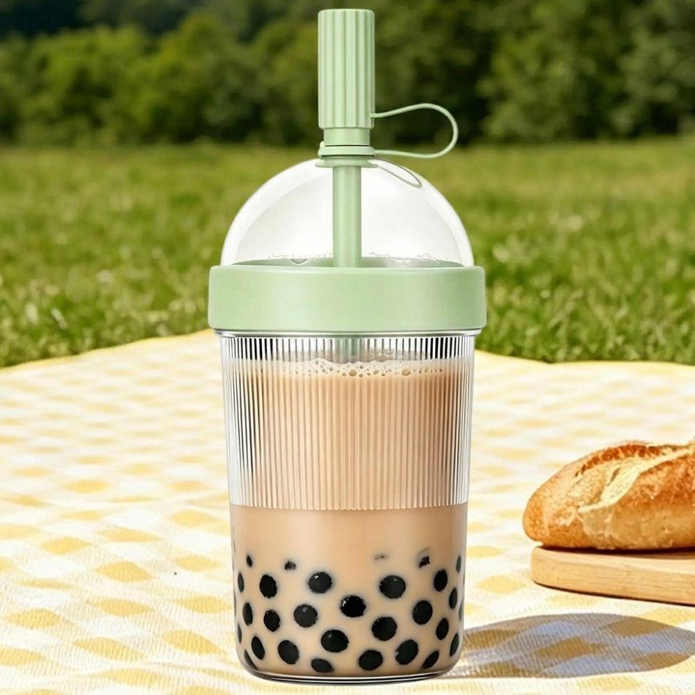 Drinkware Cold Drink Tumbler With Lids Straw Cups Portable Milk Tea Cup  Office