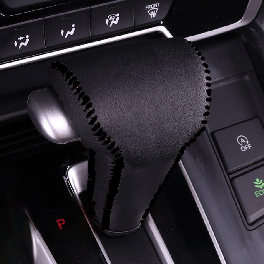 Leather Car Gear Head Shift Knob Cover for Honda CRV CR-V 2017 2018 2019 2020 2026 LHD Gear Shift Collars Interior Accessories
