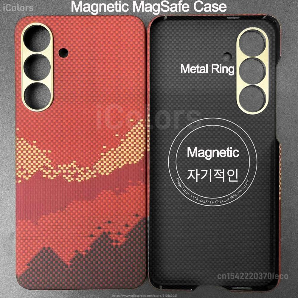 Magnetic MagSafe Case  for Samsung Galaxy S25 FE Aramid Carbon Fiber Cover Ultra-Thin Lightweight Armor Protective Cover