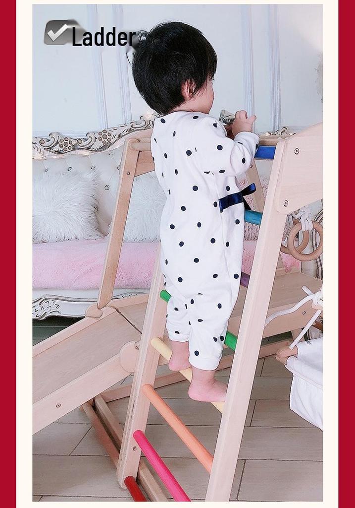 Wooden Indoor Climbing Frame for Kids - Hand & Foot Exercise Toy Rack for Toddlers