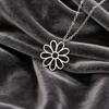 Open Daisy Flower Pendant Necklace, Stainless Steel Minimalist Floral Jewelry, Dainty Chain Gift for Women & Nature Lovers