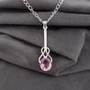 Morganite Pendant, Handmade Gemstone 925 Solid Sterling Silver Pendant Dainty Jewelry, For Engagement Gift