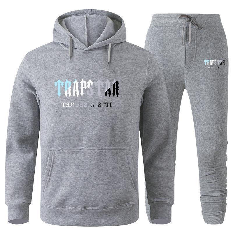 Trendy Brand Men's Trapstar Fleece-Lined Hoodie & Sweatpants Casual Fashion Sportswear Set