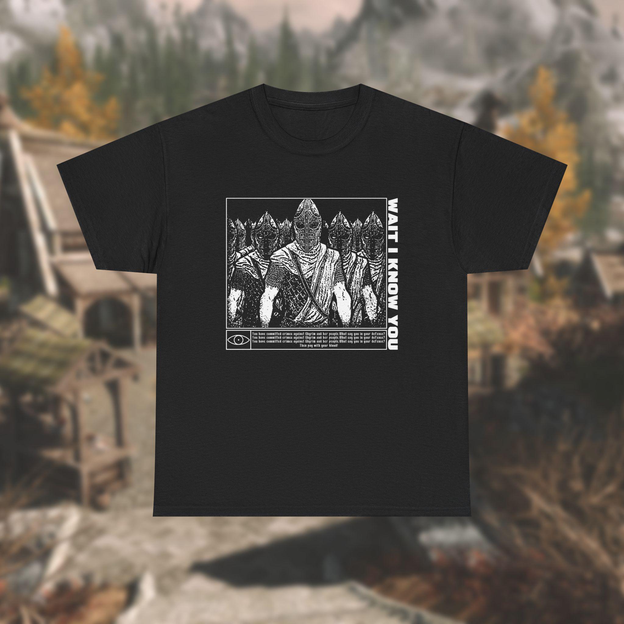 

Wait I Know You The Elder Scrolls V Skyrim Themed T-shirt Printed Pattern Casual T-shirt 3XL