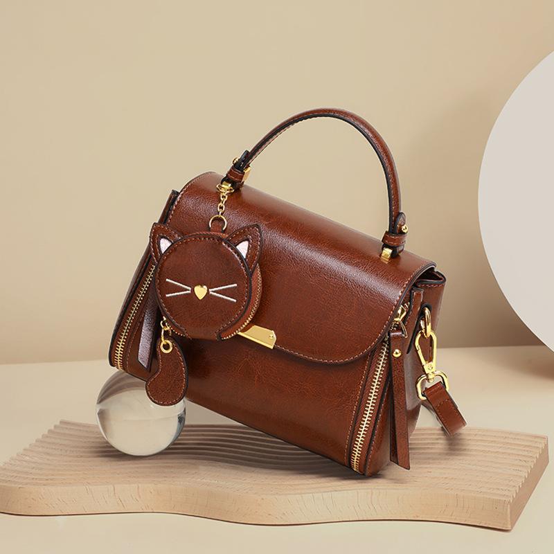 Women's Versatile Bag 2025 New Handbag Crossbody Bag Genuine Leather Shoulder Bag Light Luxury Style High-end Commuter Bag