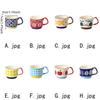 Underglaze Painting Japanese Coffee Mug 300ml Office Water Cup Creative Milk Oatmeal Cup  Office