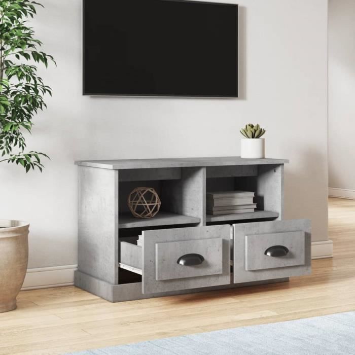 VidaXL Meuble TV gris béton 80x35x50 cm bois d'ingénierie 816284