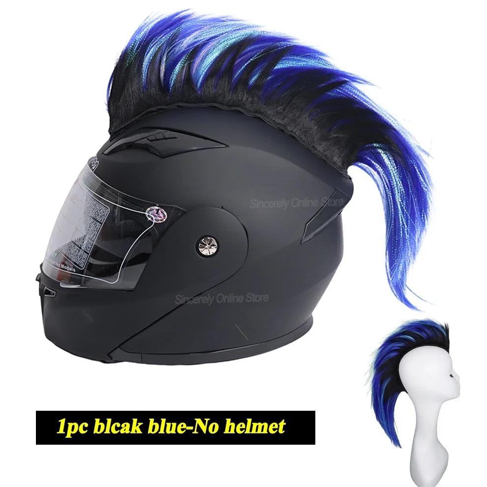 Mohawk Motorcycle Helmet Braids Decorations Wigs For Helmet Cockscomb Motocross Full Face Men Helmet Decors Hair Braids Stickers