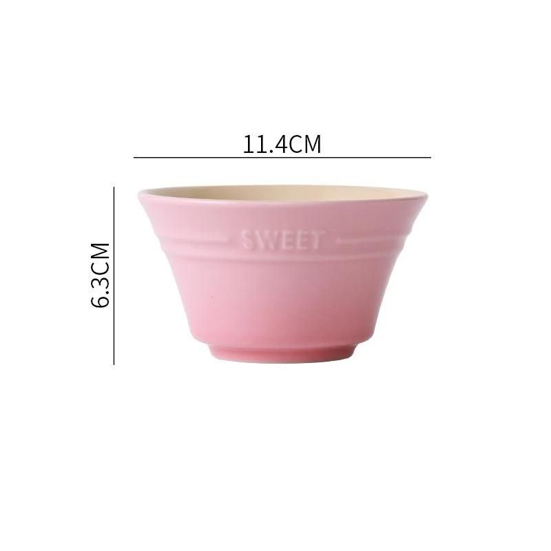 300ML 4.5 Inches Rainbow Gradient color Dishes Fruit Bowl Tableware Ramen Bowls Kitchen Dessert Salad steamed egg bowl Tableware