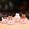 Gashapon Toys Teacup Dog Cats Puppy Kitten Miniature Dog Ornaments  Landscape Decoration
