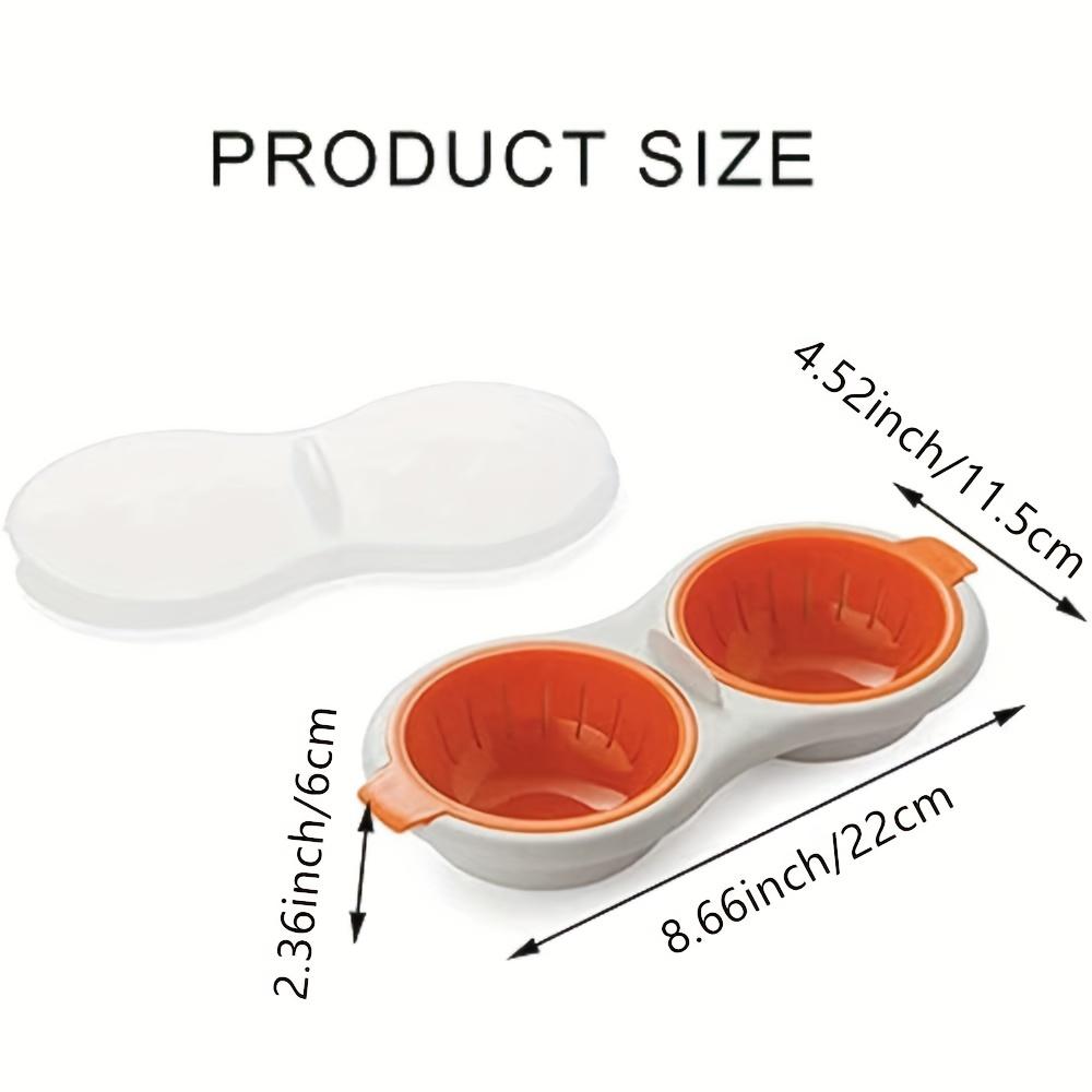 One Set Of Microwave Eggs Poacher Microwave Double Egg Boiler 2 Cups Design Cookware Kitchen Tools 2