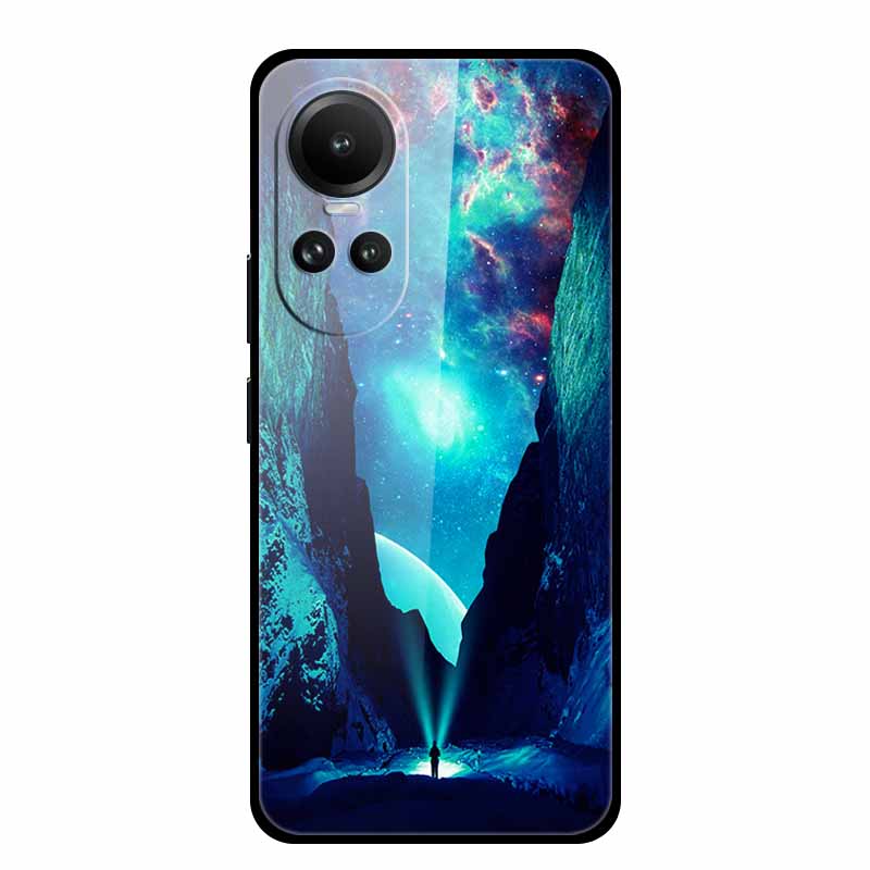 Tempered Glass Case For Oppo Reno10 Pro Cover Reno 10 5G Fashion Hard Back Cover for Oppo Reno 10 Pro 5G Reno105G Case Lion Capa