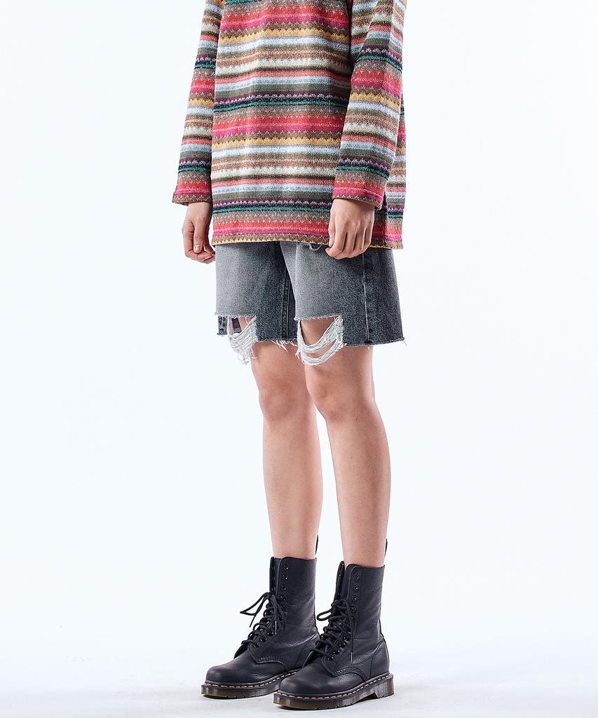 Pillogeulaem Retro Low-Rise Wide Shorts (Black)