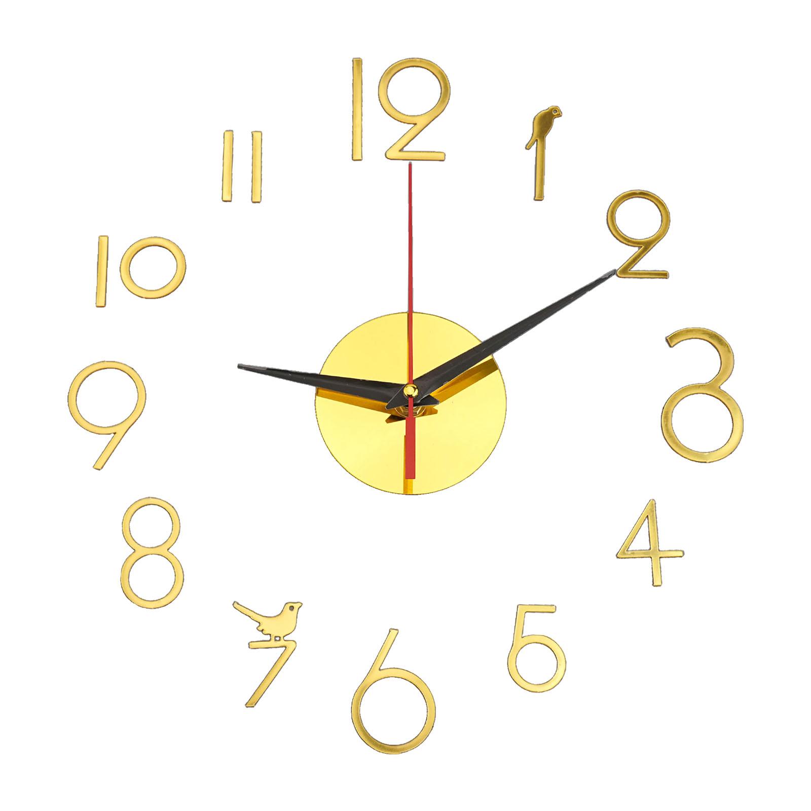 

Сделай сам Настенные часы Акриловое зеркало Наклейки с цифрами Бесшумные 3D Бескаркасные настенные часы Домашний декор Идеально подходят для спальни, офиса, кухни золотой