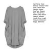 Spring Summer Dress Oversized Knee Length Long Sleeves Pure Color Round Neck Baggy Midi Dress for Daily Wear Dating Travel