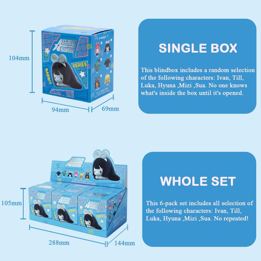 Alien Stage Rabbit Series Blind Box Figures - Officially Licensed Mystery Figures from the Alien Stage Anime (1 box contains 1 random character)