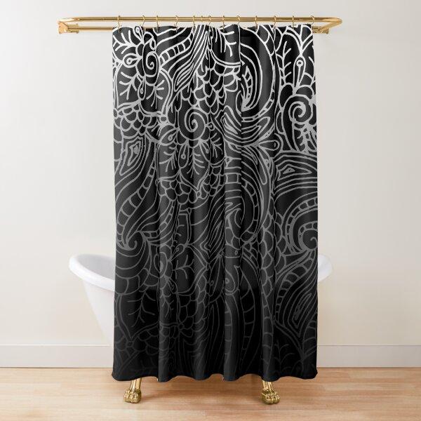 Gradient White And Black Minimal Shower Curtain Polyester Waterproof Modern Bathroom Curtains Machine Wash Bath Hooks