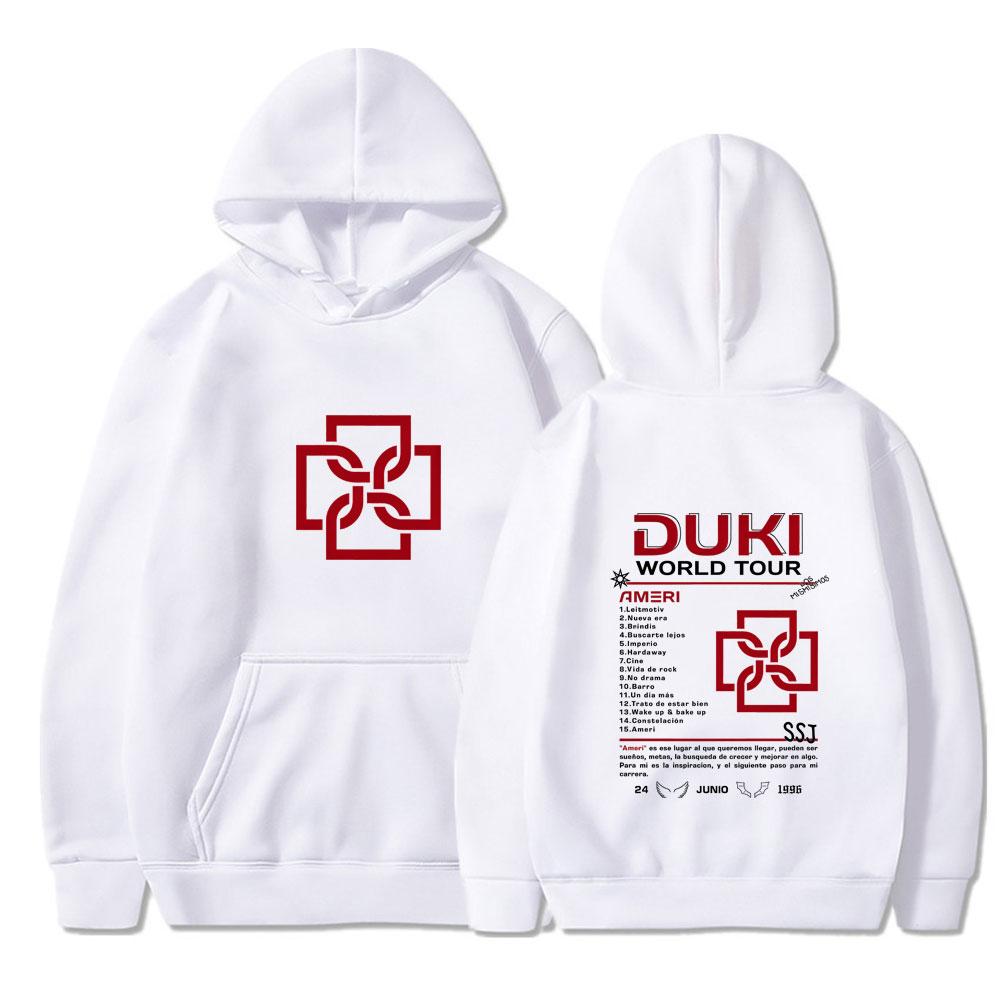 Rapper Duki Ameri World Tour 2025 Merch Hoodie Men Women Clothes Hip Hop Sweatshirts Autumn Winter Fleece Long Sleeve Streetwear