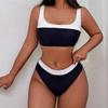 Sexy Splicing Mittelhoch geschnitten High Leg Cut Bikini Damen Badeanzug Frauen Bademode Zweiteiliger Bikini-Set Badegast Badeanzug Schwimmen V5879