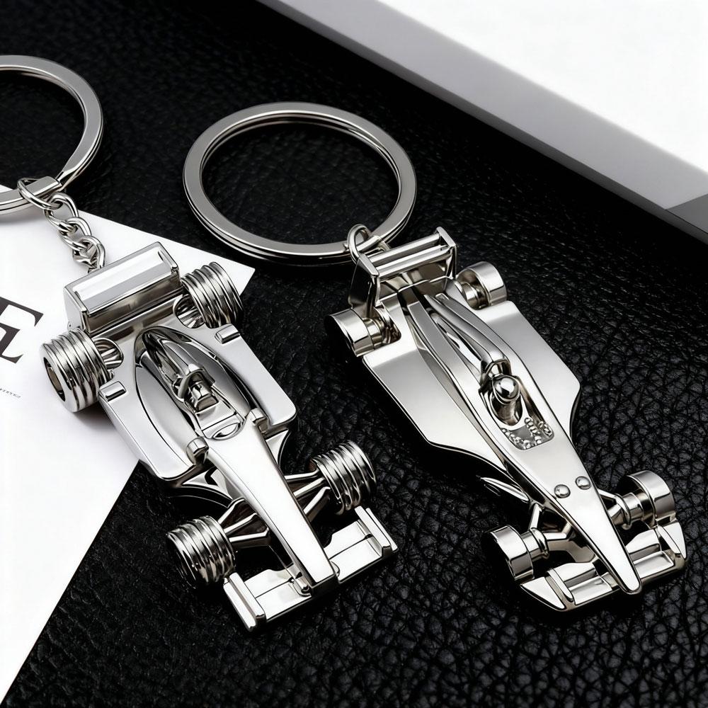 Mini Racing Model Metal Creative Simulation Car Keyring Creative Pendant Men's and Women's Laser Engraved Custom Keychain Gifts
