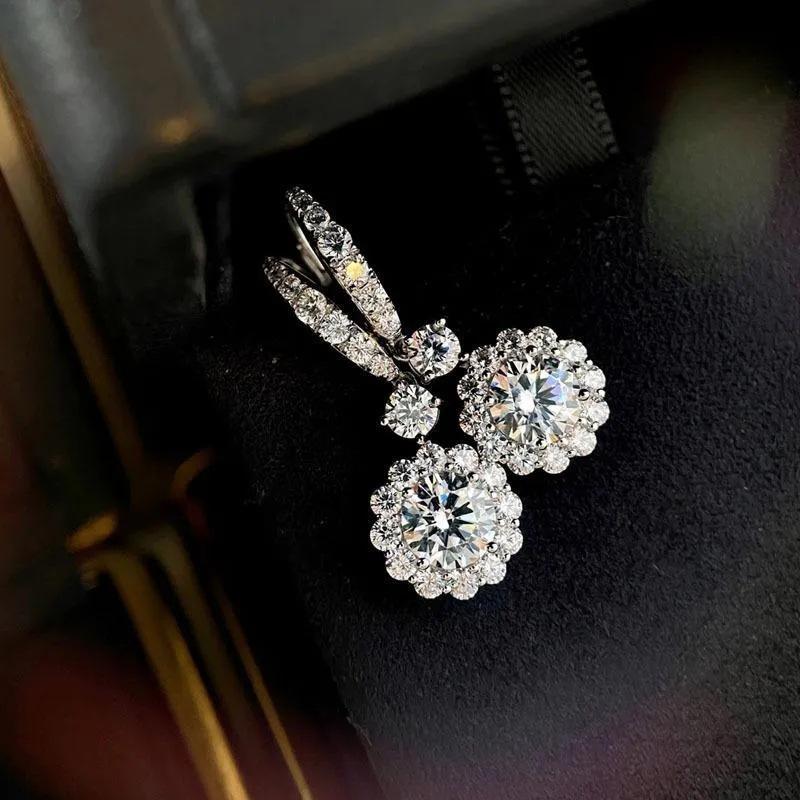 Floral Geometric Earrings, Exquisite And Fresh Zircon Earrings For Women, Daily Accessories