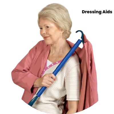 Dressing Stick, Handle Dressing Stick with Shoe Horn and Sock Removal Tool, Dressing Aids for Shoes, Socks, Shirts, and Pants, Independent Living Aid