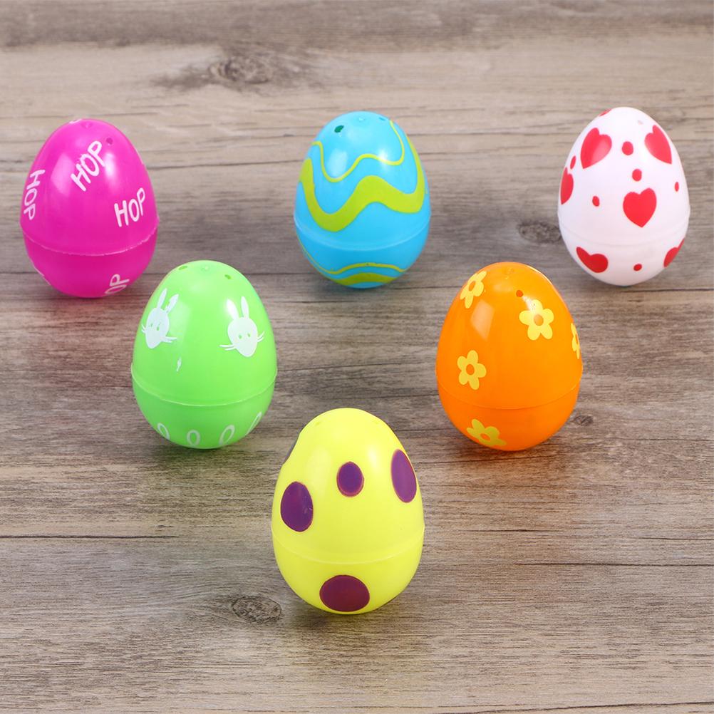 2 Set of 24PCS Easter Egg Decor Painted Open Plastic Eggs Funny Easter Egg Toy Creative Easter Gift Decor for Kids Friends