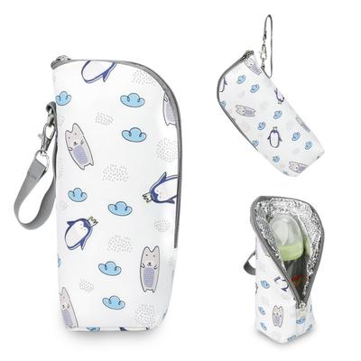 Insulated Bottle Bag Keep Your Bottle Warm Travel-Friendly with Aluminum Insulation, Cute Blue Fish Design,Bottle Warmth Bag