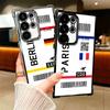Travel Air Ticket Label Soft Phone Case For Samsung Galaxy S26 Ultra S25 Edge S24 FE S23 Plus S22 S21 + S20 Plating Anti-Fall Fu