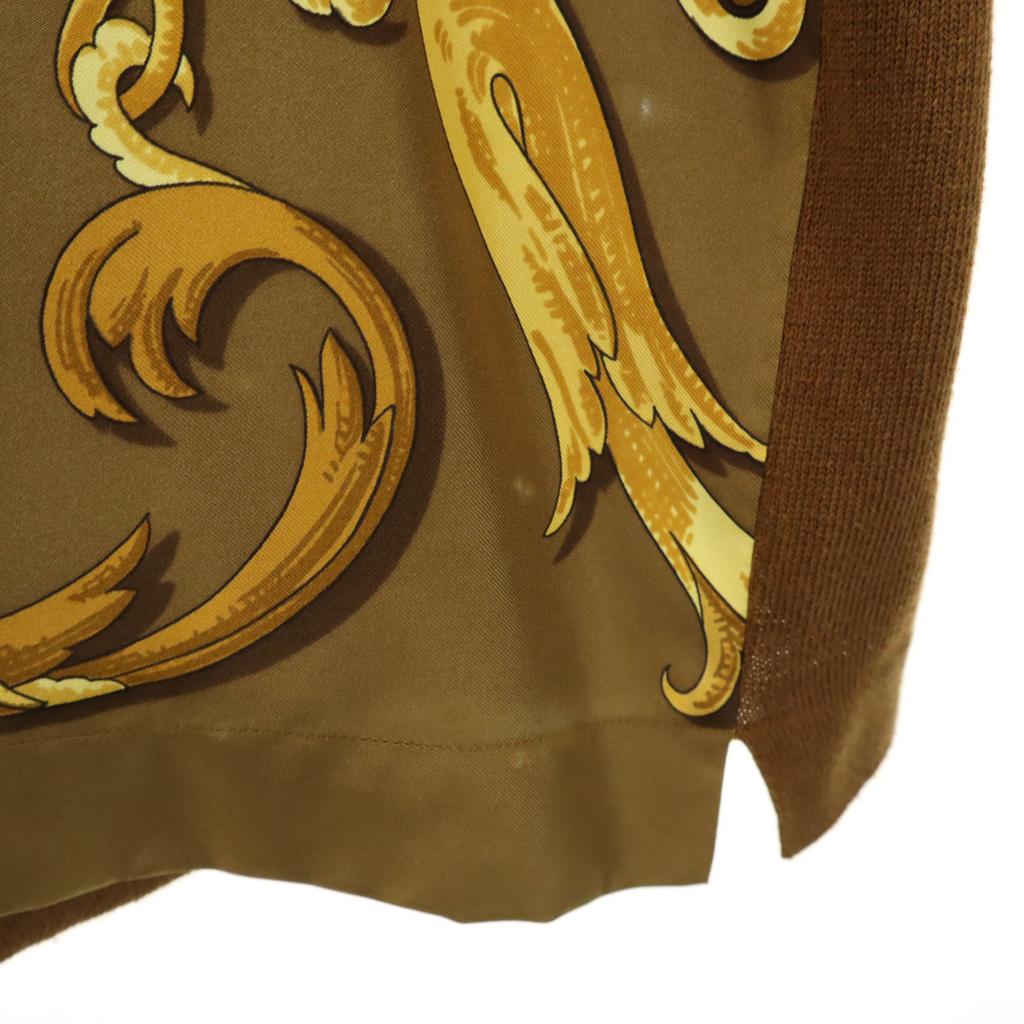 HERMES Made in Italy Old Overall handle Long sleeve Knit switching shirt Women Used