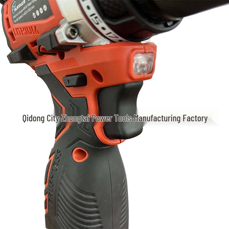16.8V Brushless Red Electric Drill & Screwdriver for Household Use