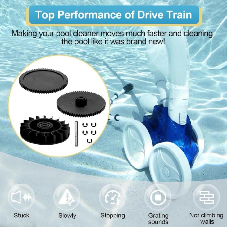 Efficient Pool Cleaner Gear Kit for 360 and 380 Models Includes Drive Train Gears and Turbines Bearings Replacement