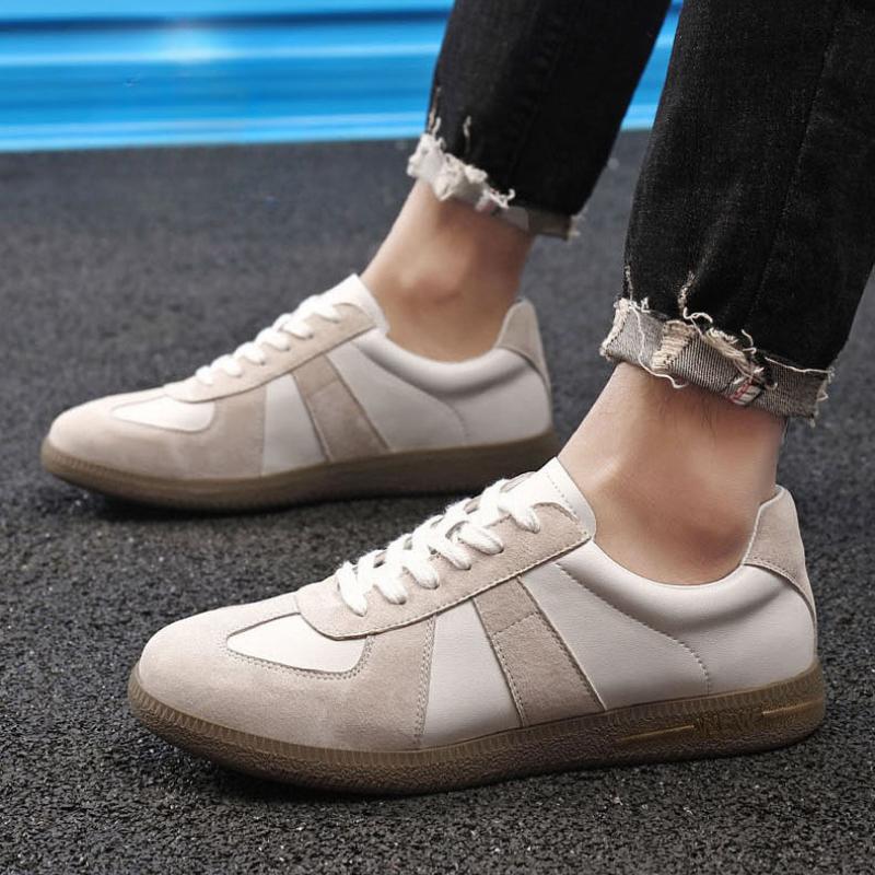 Leather Patchwork Casual Sneakers Men's Flat Lace Up Casual Shoes Outdoor Leisure Jogging Sneakers for Women Zapatillas Casuales