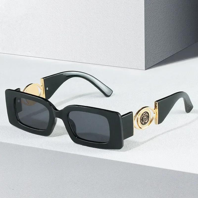 Luxury Brand Small Rectangle Sunglasses Women New Fashion Black Square Sunglasses Ladies Trend Punk Eyeglasses For Male