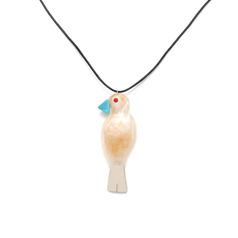 2026 New Parrot Cord Necklace Long Cord Cute Birdsnecklace With Parrot Shaped Resin Charm Travel In Holiday Wear