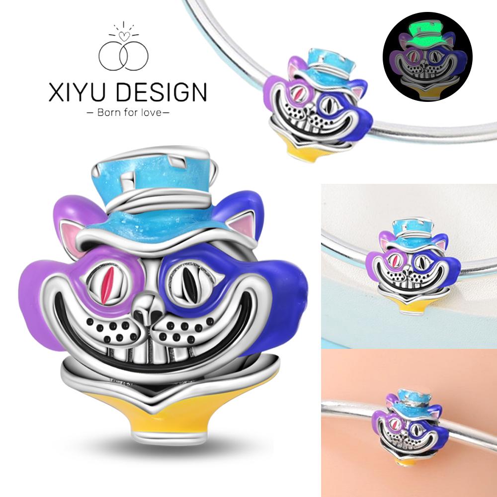 Magical Animals Copper Cute Naughty Rabbit Cat Charms Luminous Beads Fit For The Brand'S Diy Bracelet Women Jewelry Gifts