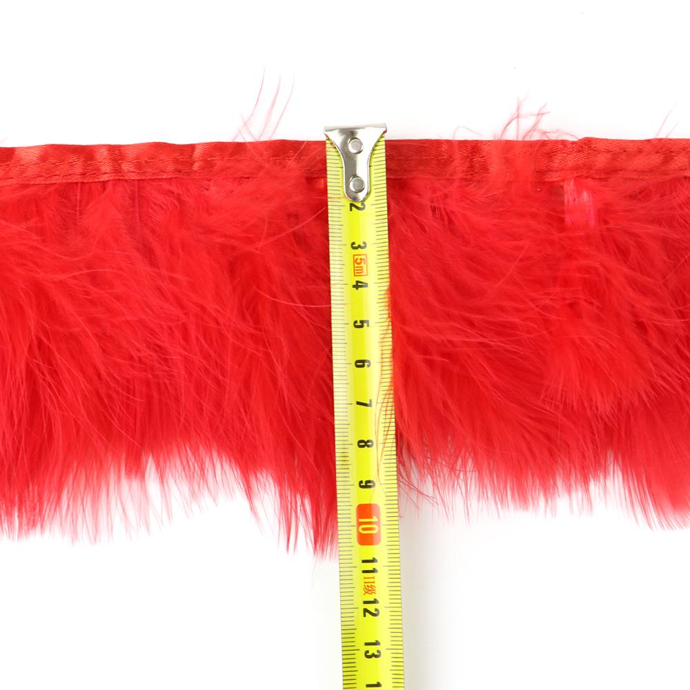 1Meter Fluffy Red Marabou Feather Trim Turkey Feathers For Crafts Ribbon Width 6-8" Turkey Plumes Fringe Diy Wedding Decoration