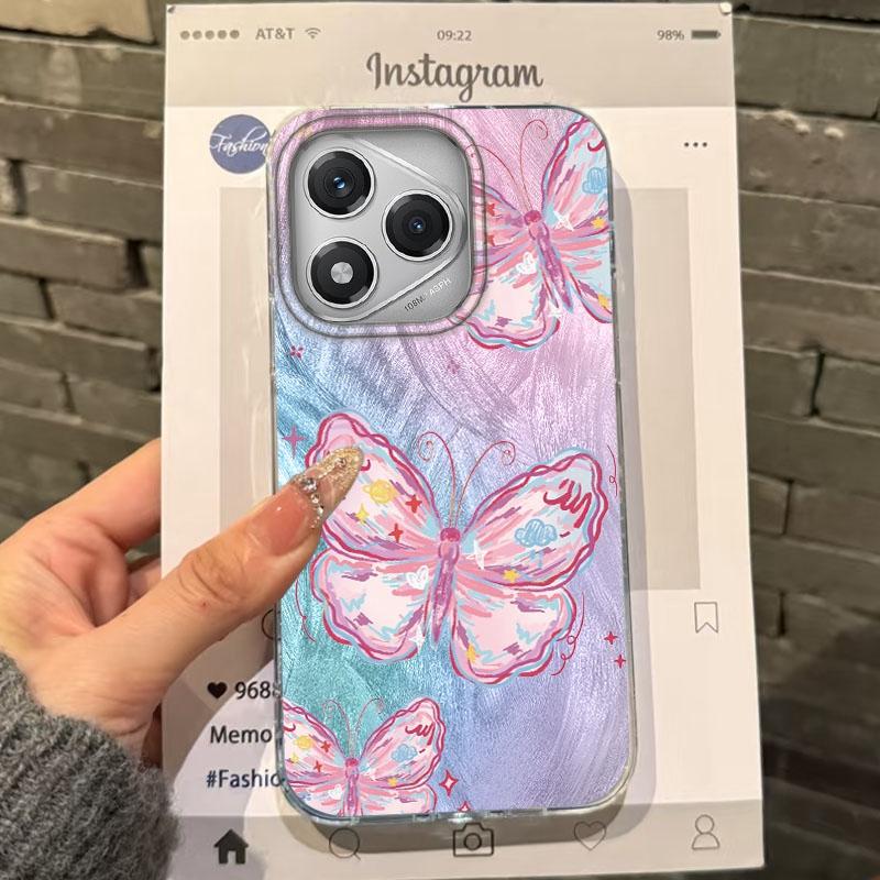 

Роскошный чехол для телефона с бабочкой для девочек и женщин для Honor 400 Pro X9c Magic7 Magic6 200 Lite Smart X9a X8a X8b X8c X7c X6c Fundas Cover Honor X6C белый