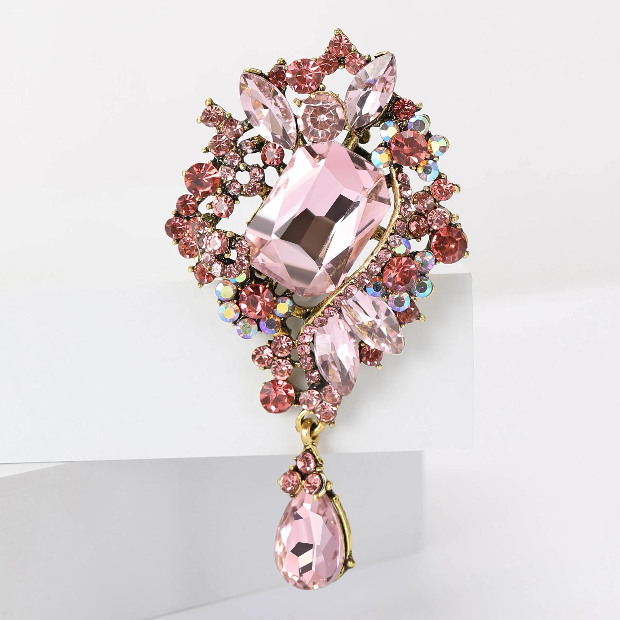 

Кулон из хрустального стекла, брошь для женщин, унисекс, со стразами, цветочные булавки, банкетная вечеринка, рюкзак, подарки, ювелирные аксессуары