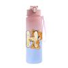 Cartoon Letter Printed Lovely A-Z 750ML Water Bottle Large Capacity Drinking Cup Portable Outdoor Sports Water Cup Children Gift