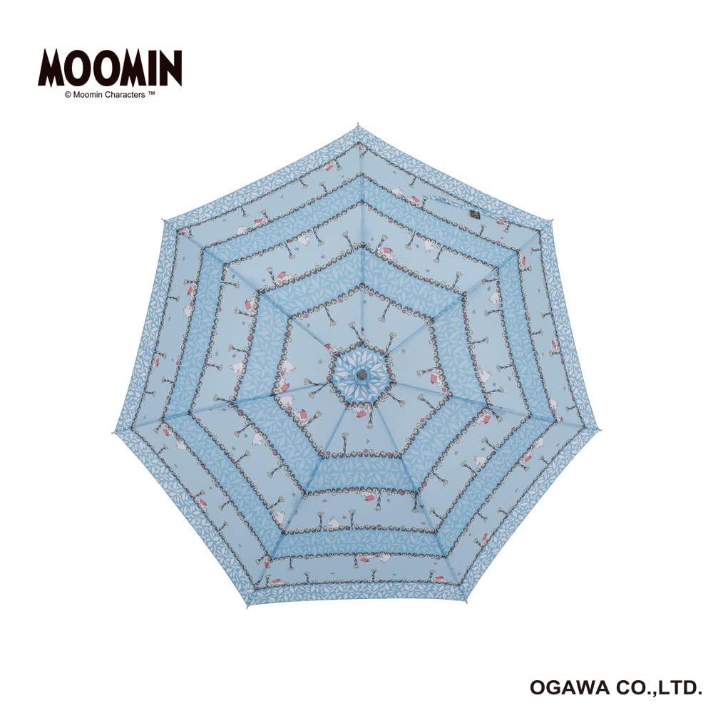 Ogawa Moomin Parasol for Women, Flower and Reading Design, Rain or Shine, Water-Repellent, UV-Repellent, 60cm, 7 Ribs, 85891
