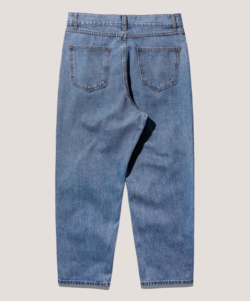 PERSTEP Washed Tapered Denim Pants Mid Blue Ozlp4701