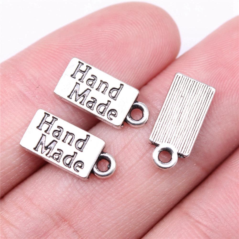 Charms Rectangle Tags Badges Friendship Pendants Minimalist Jewelry Components QC104