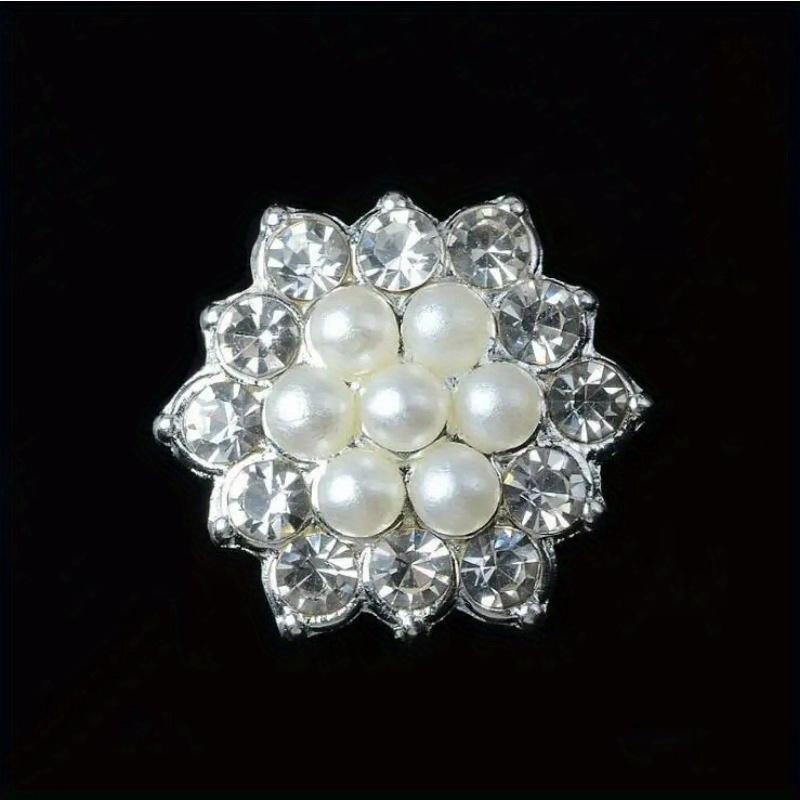 

10 шт./лот золотой/серебряный шестигранный сплав жемчуг стразы украшения украшения пуговицы бант для волос DIY украшения аксессуары