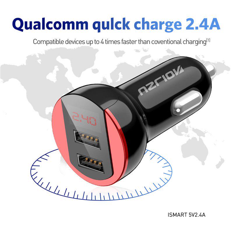 Buy USLION 5V Dual USB Car Charger LED Screen Smart Auto Car Chargers