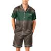 Men's Short Sleeve Pajama Set Button Down Shirt with Notched Collar and Matching Shorts Soft Lightweight Lounge Sleepwear S-XXXXL