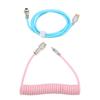 Coiled Keyboard Cable Type C to USB Detachable Coiled Cable with Metal Aviation Connector for Mechanical Keyboard