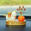 HANDUNYOU White Horse Car Ornament with Ruyi Tree