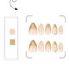 24 Stück Mandel-Press-On-Nägel Kurze Falsche Nägel Vollabdeckung Glänzend Acryl Mit Goldlinien-Designs Nagelzubehör