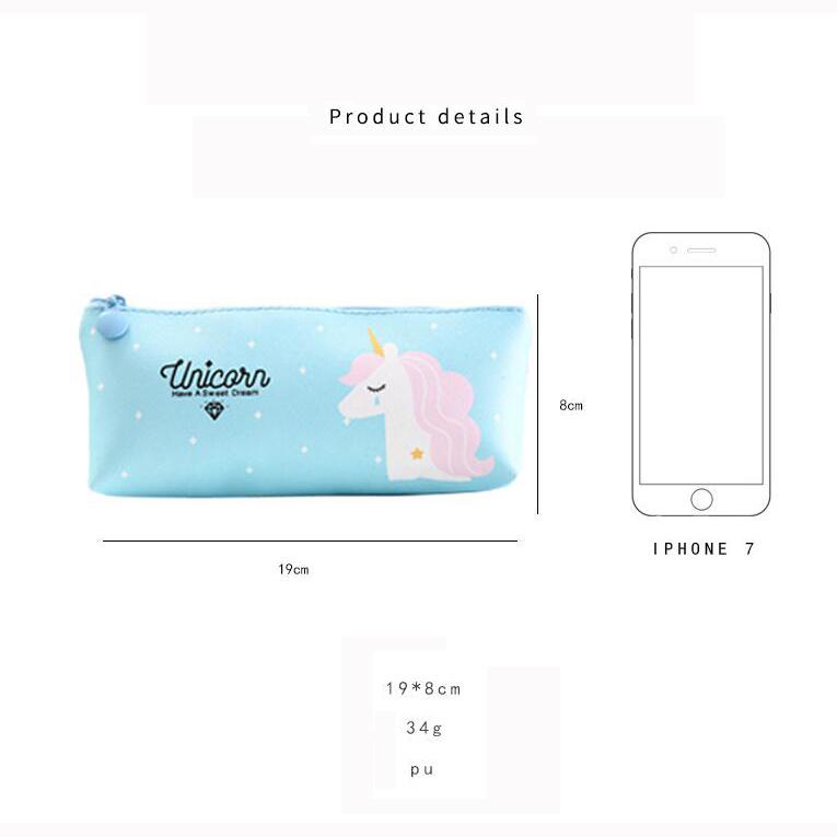 Pattern Pencil Pen Case Student Zipper Pouch Bag 1 pc